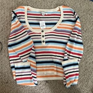 American Eagle Rainbow Crop Sweater